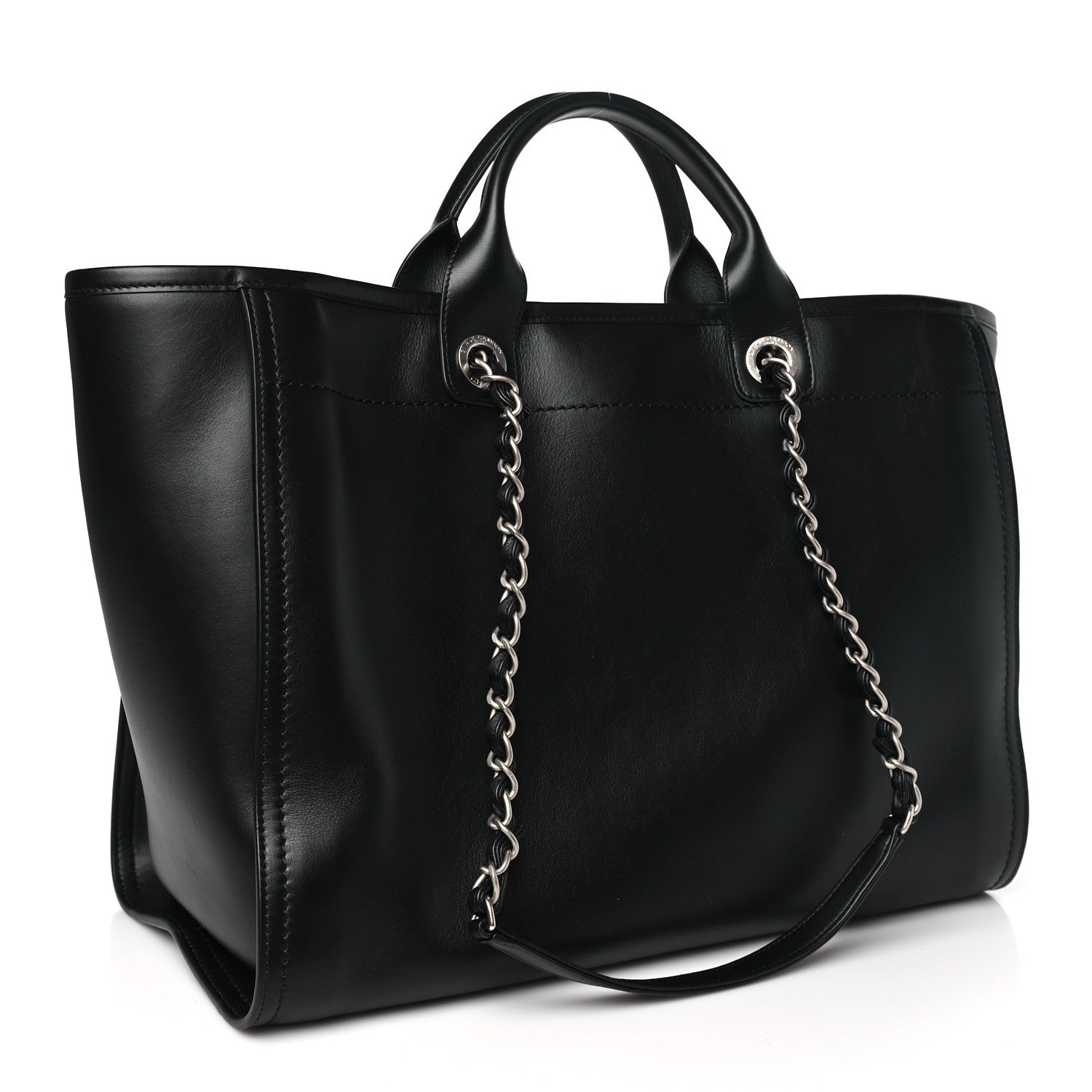 Chanel Calfskin Medium Deauville Tote Black 4 of 11