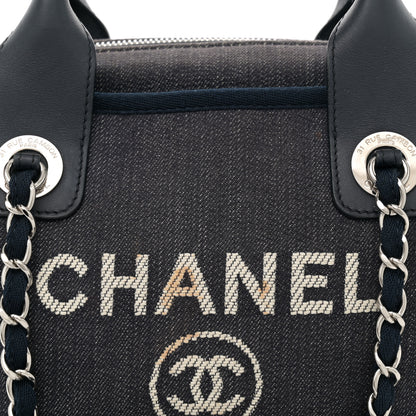 Chanel Denim Deauville Bowling Bag Blue 8 of 16