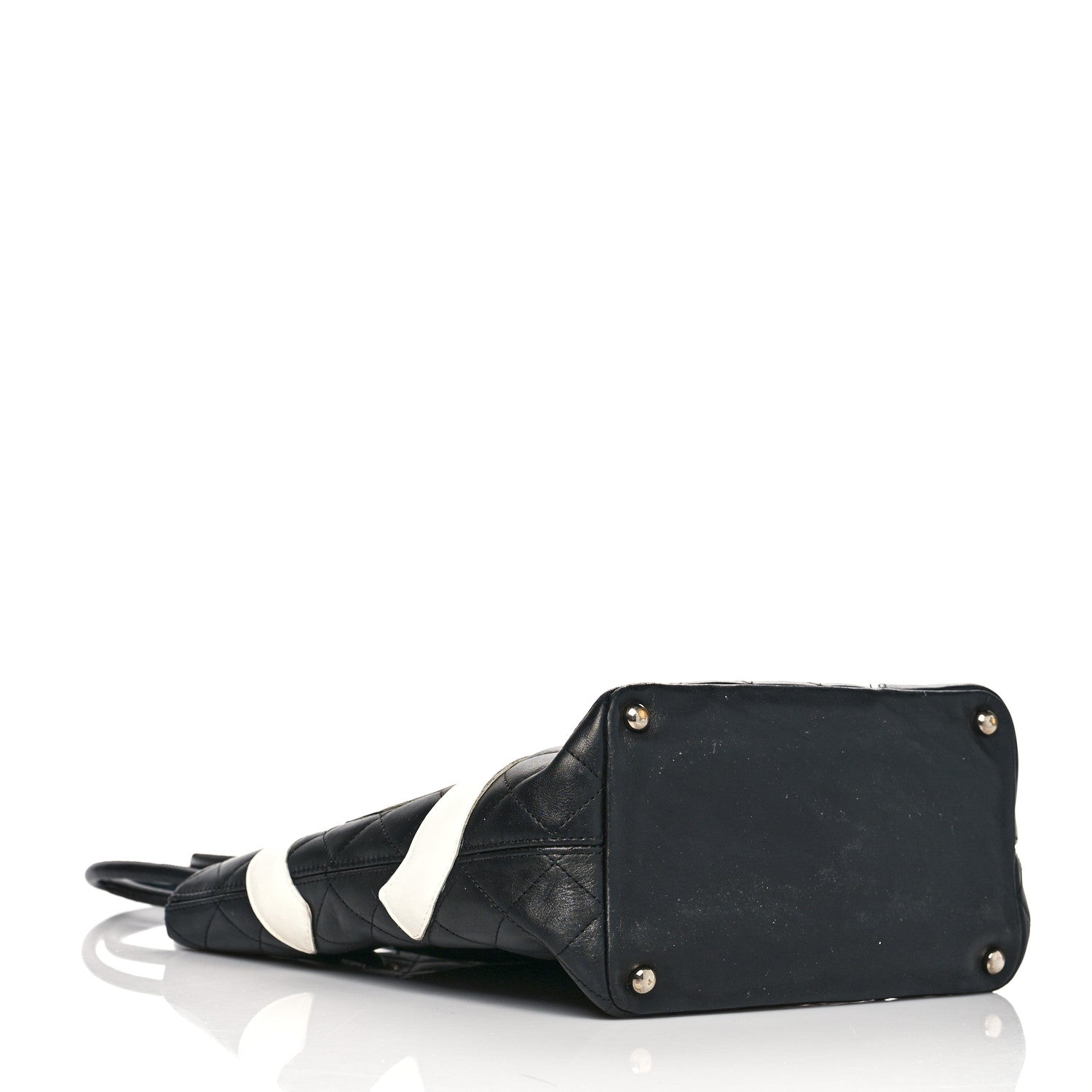 Chanel Calfskin Quilted Medium Cambon Tote Black White 3 of 18