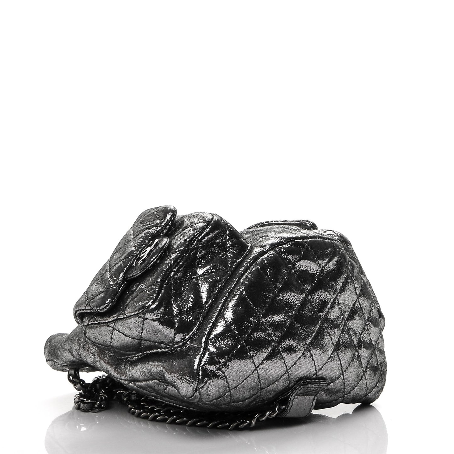 Iridescent Calfskin Mini Backpack Is Back Silver
