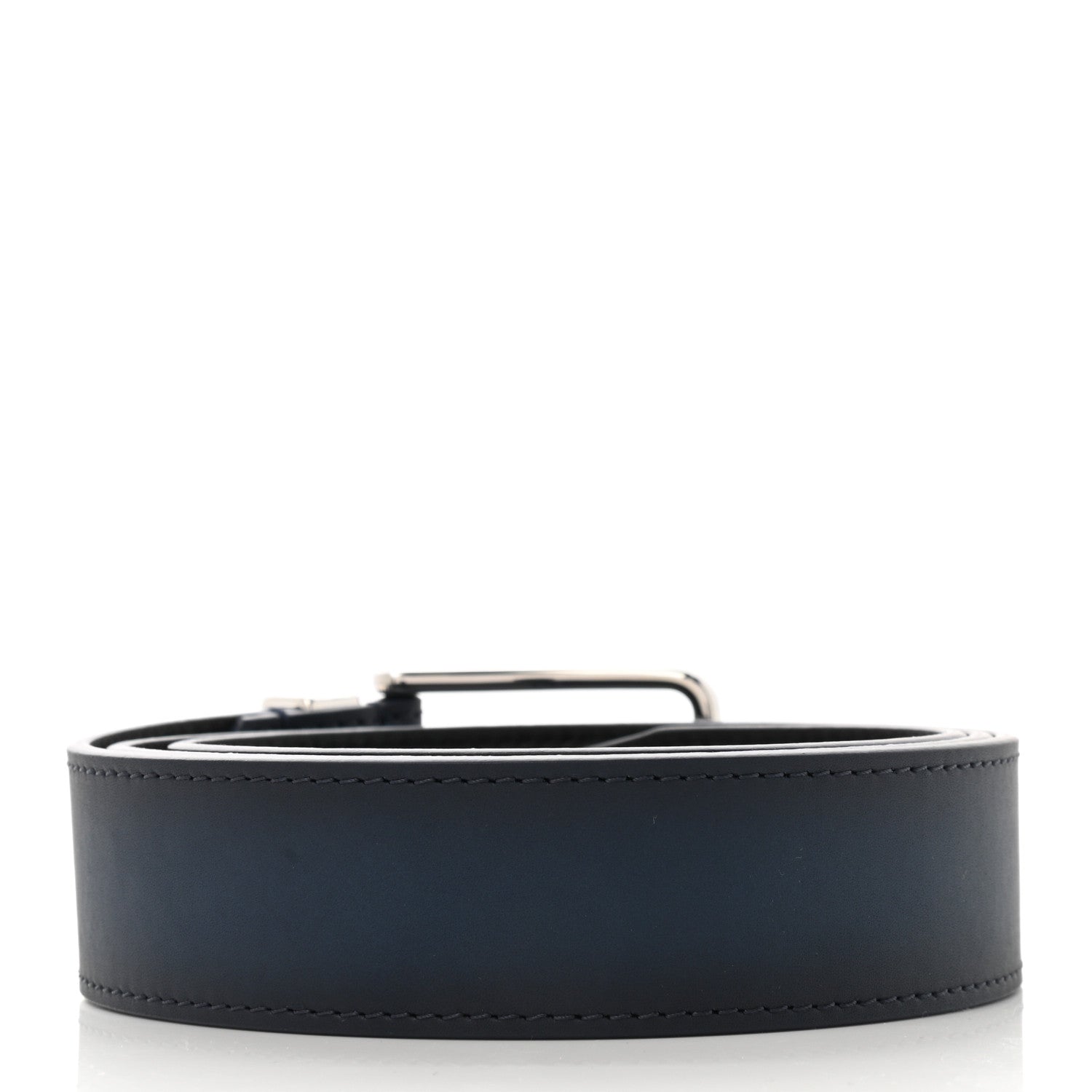 Louis Vuitton Calfskin 35mm Pont Neuf Belt 100 40 Blue Marine 2 of 7