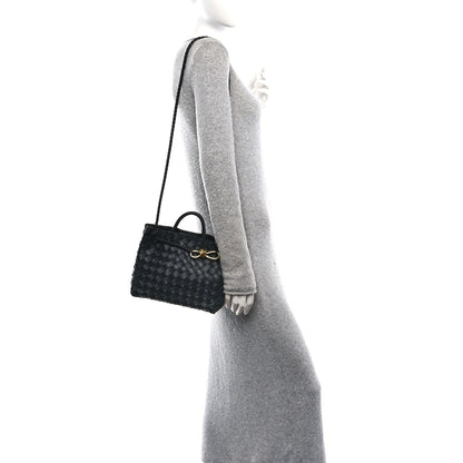 Bottega Veneta Nappa Intrecciato Small Andiamo Shoulder Bag Black 2 of 14
