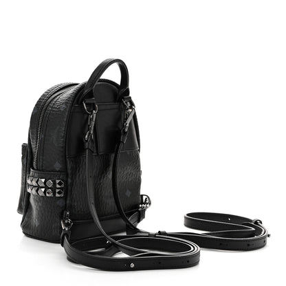 MCM Visetos Side Stud X-Mini Stark Bebe Boo Backpack Black 3 of 9