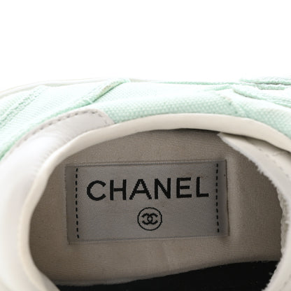Chanel Cotton Sneakers 39 Light Turquoise White 9 of 9