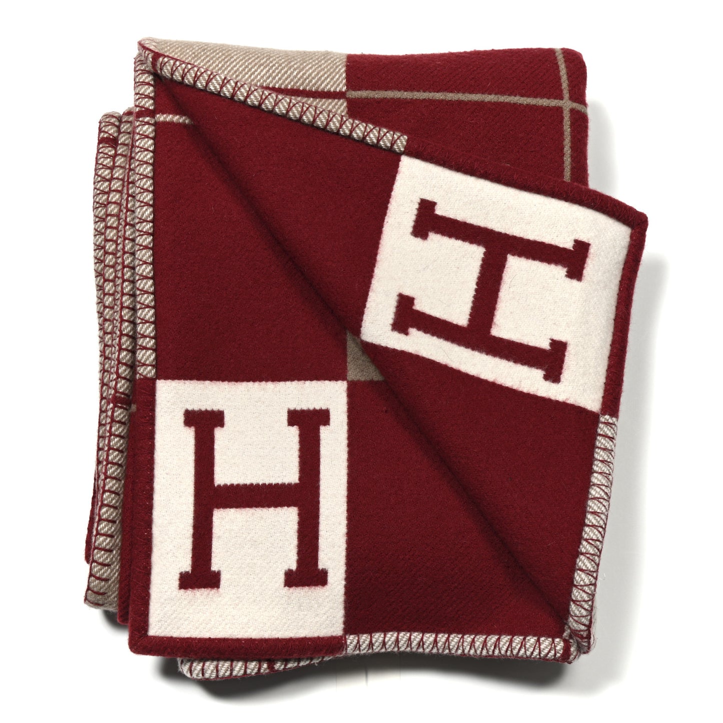 Wool Cashmere Avalon III Blanket Ecru Rouge H