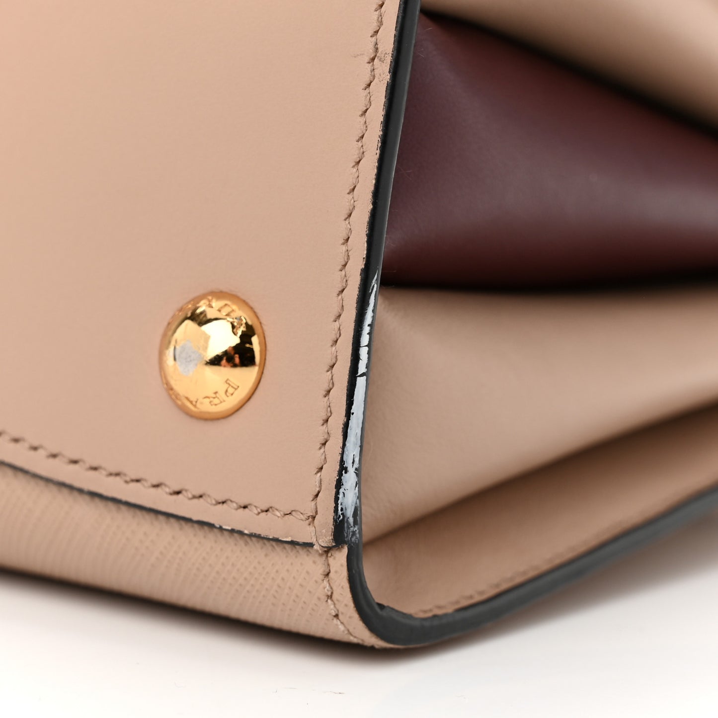 Saffiano City Calfskin Small Bibliotheque Top Handle Cammeo Granato
