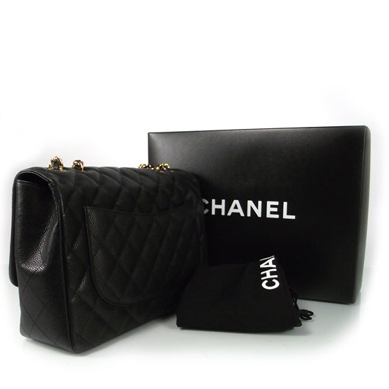 Caviar Jumbo Flap Black