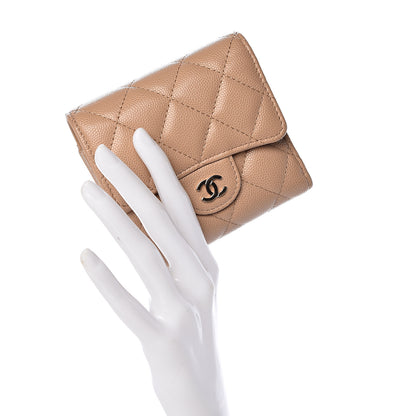 Chanel Caviar Quilted Compact Flap Wallet Beige 2 of 10