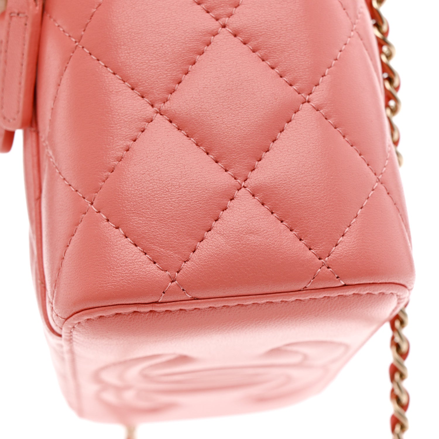 Chanel Lambskin Quilted Small Charming Top Handle Vanity Case With Chain Pink 13 of 14