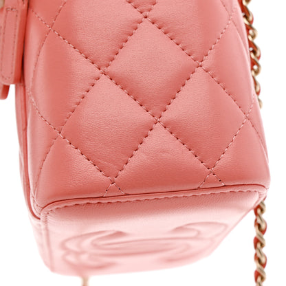 Chanel Lambskin Quilted Small Charming Top Handle Vanity Case With Chain Pink 13 of 14