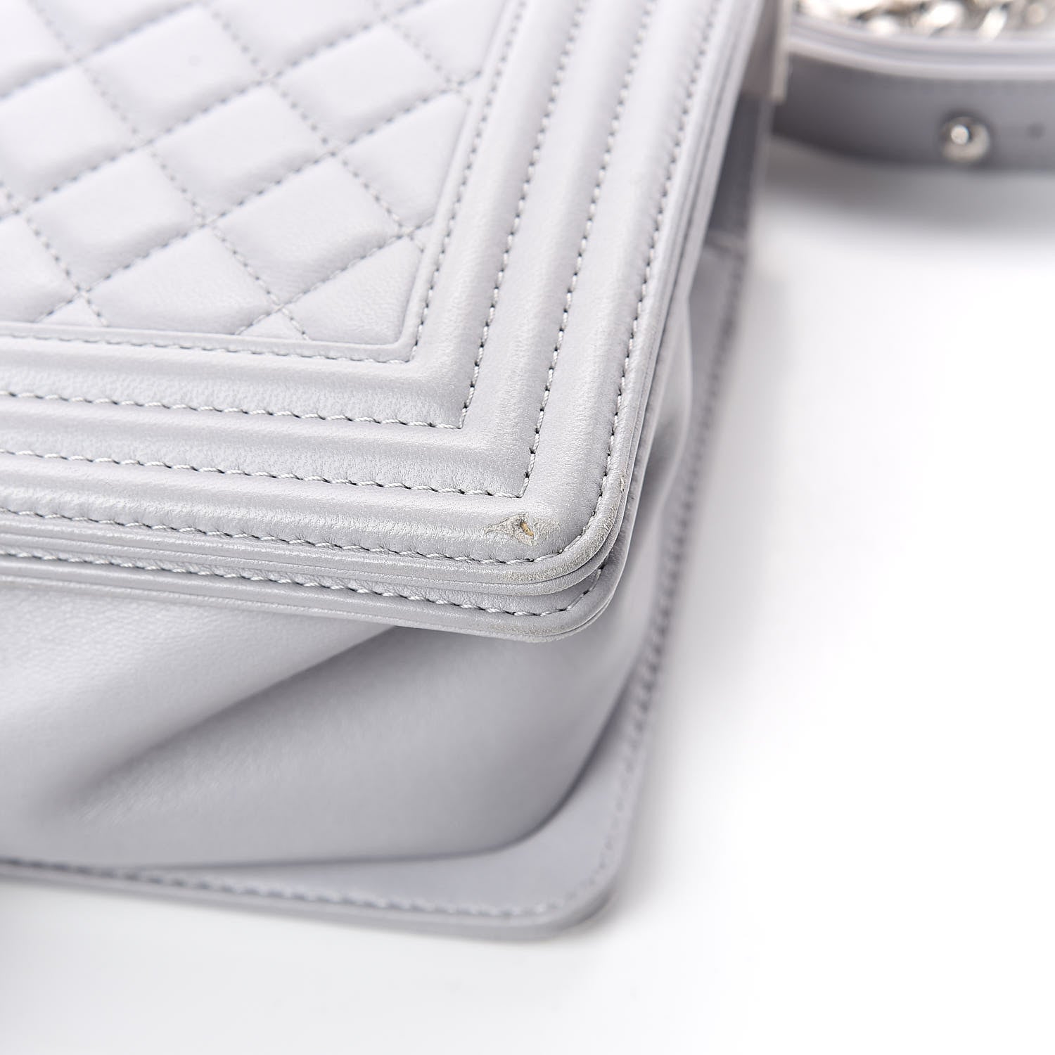 Chanel Lambskin Quilted Medium Boy Flap Grey 9 of 11
