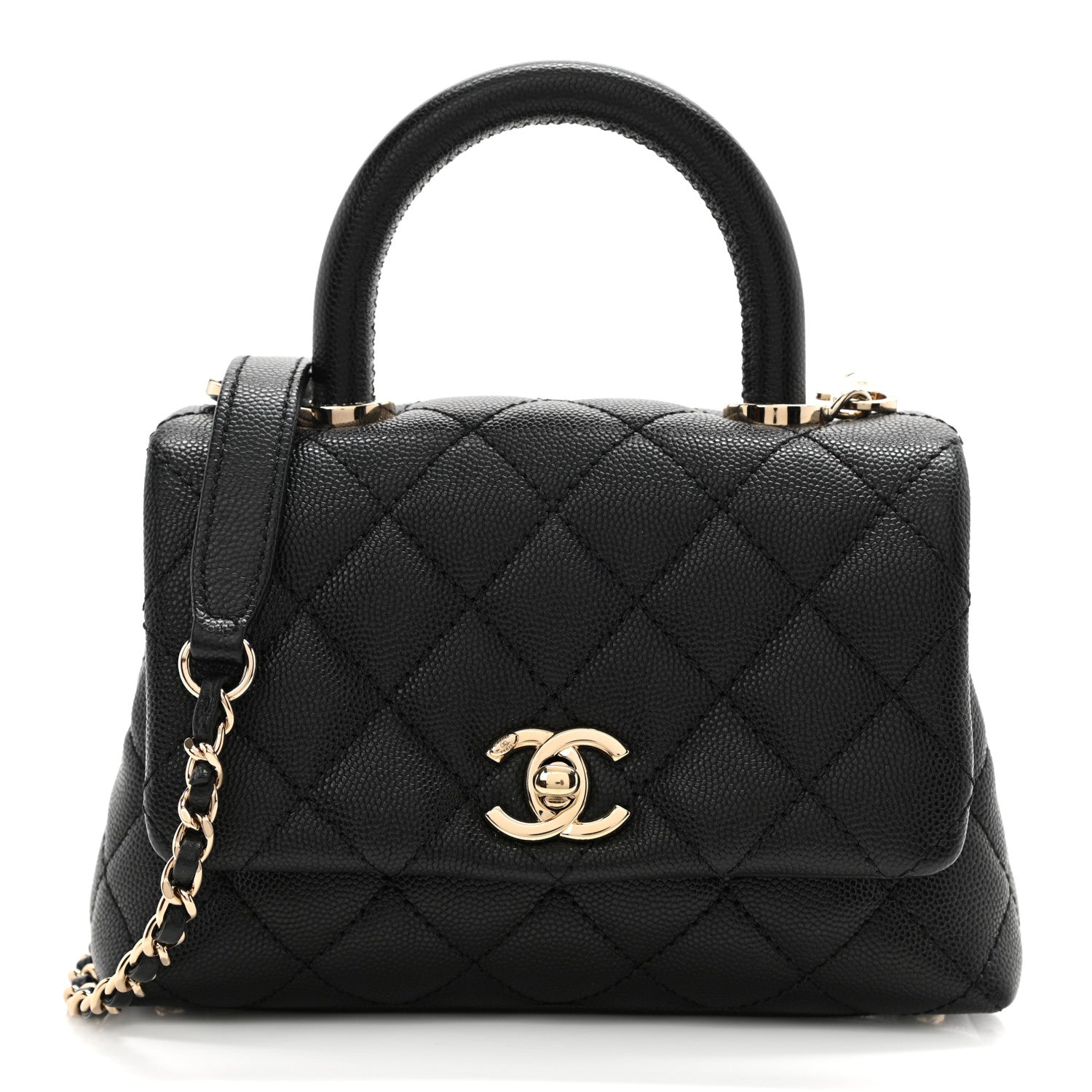 Chanel Caviar Quilted Extra Mini Coco Handle Flap Black 1 of 8