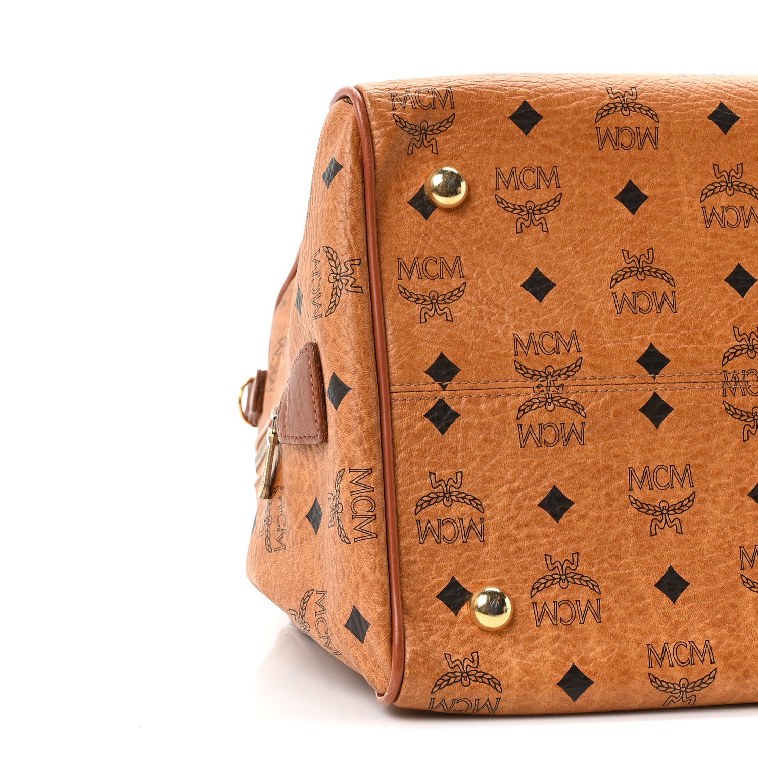 MCM Visetos Essential Boston Bag Cognac 8 of 9