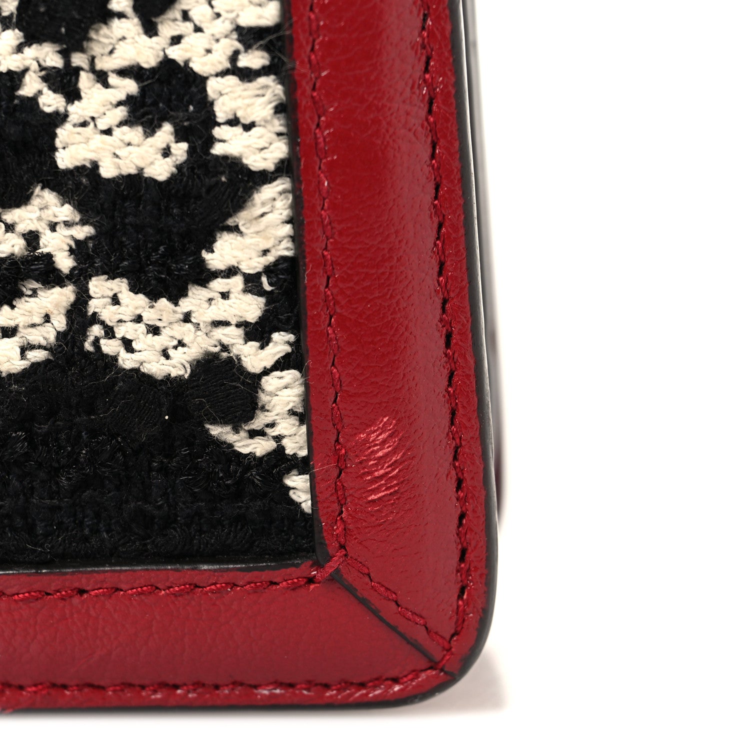 Gucci Tweed GG Monogram Small Dionysus Shoulder Bag Black White Romantic Cherry 13 of 13