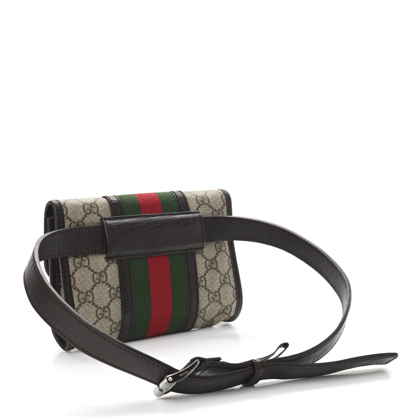 GG Monogram Plus Web Belt Bag Dark Brown