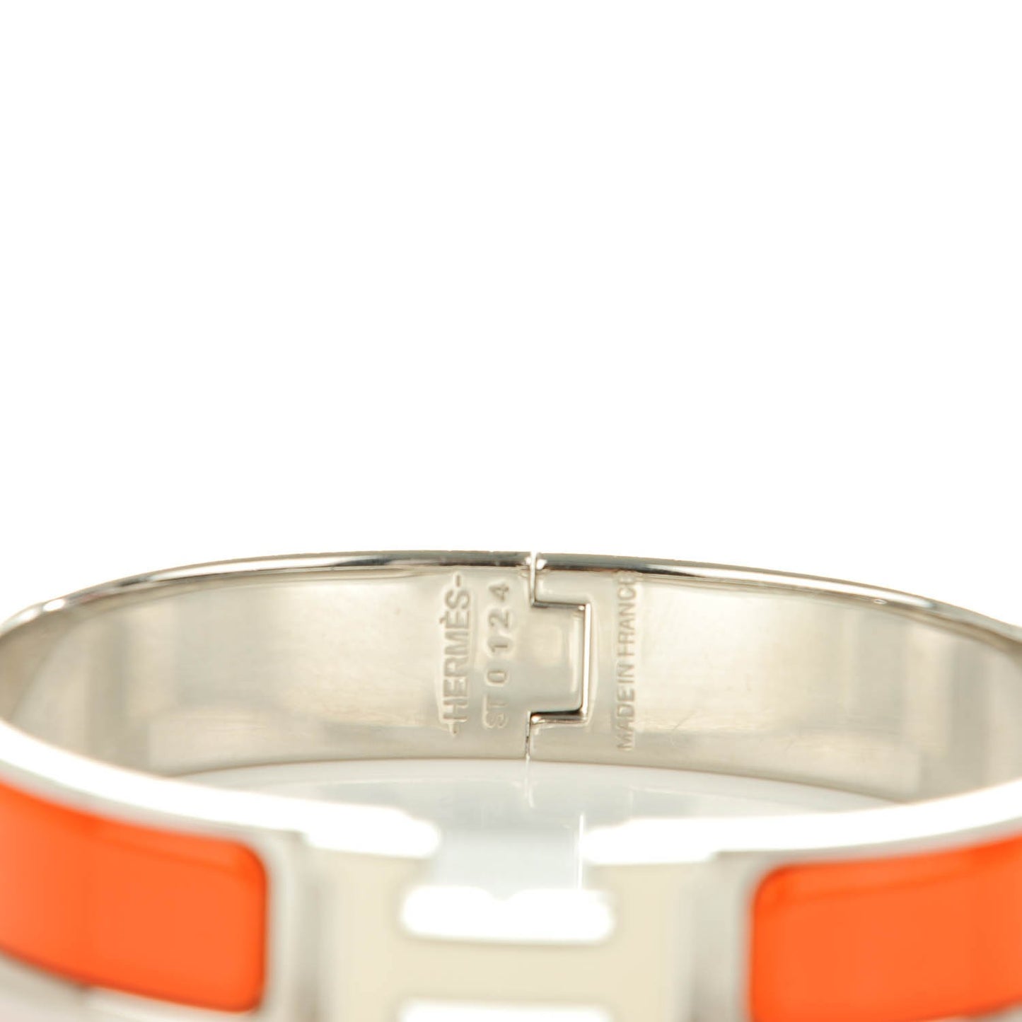Enamel Narrow Clic Clac H Bracelet PM Orange White