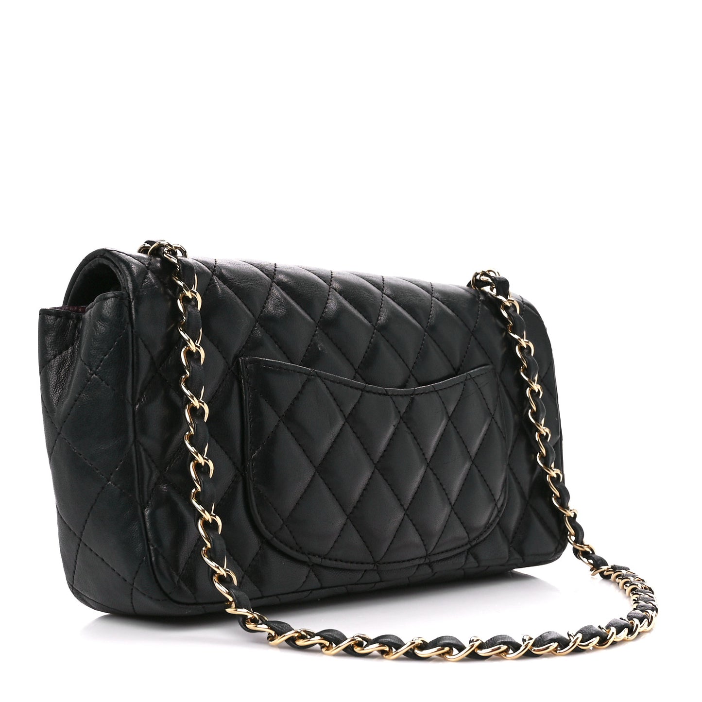Lambskin Quilted East West Flap Black