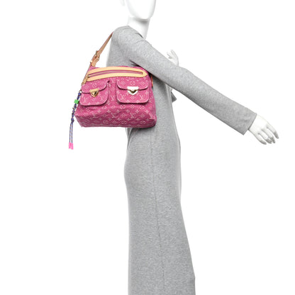 Louis Vuitton Denim Baggy PM Fuchsia 2 of 9