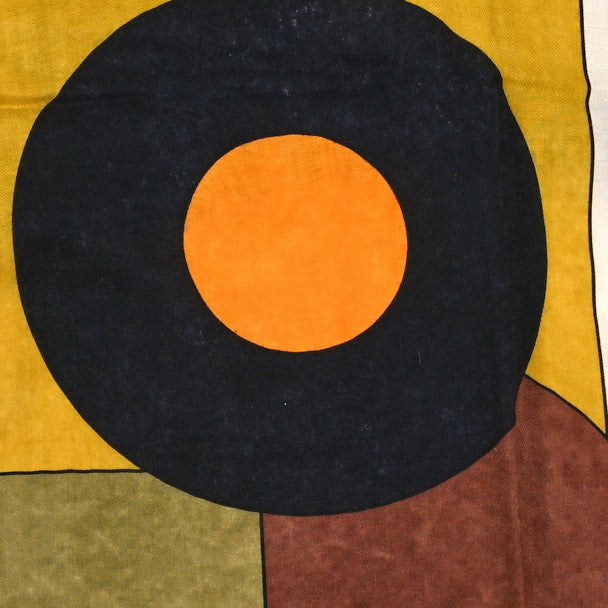 Hermes Cashmere Silk Cavaliere En Formes Shawl 140 White Black Kaki 5 of 5