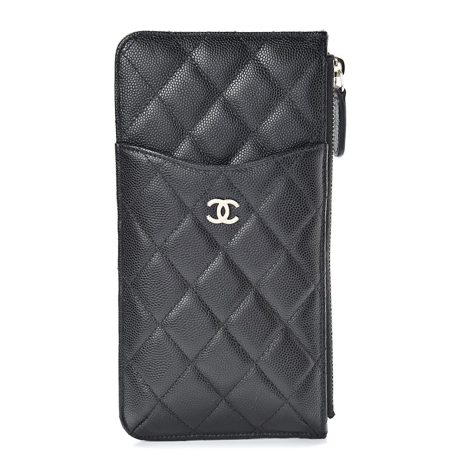 Chanel Caviar Quilted Classic Flat Wallet Pouch Black 1 of 10