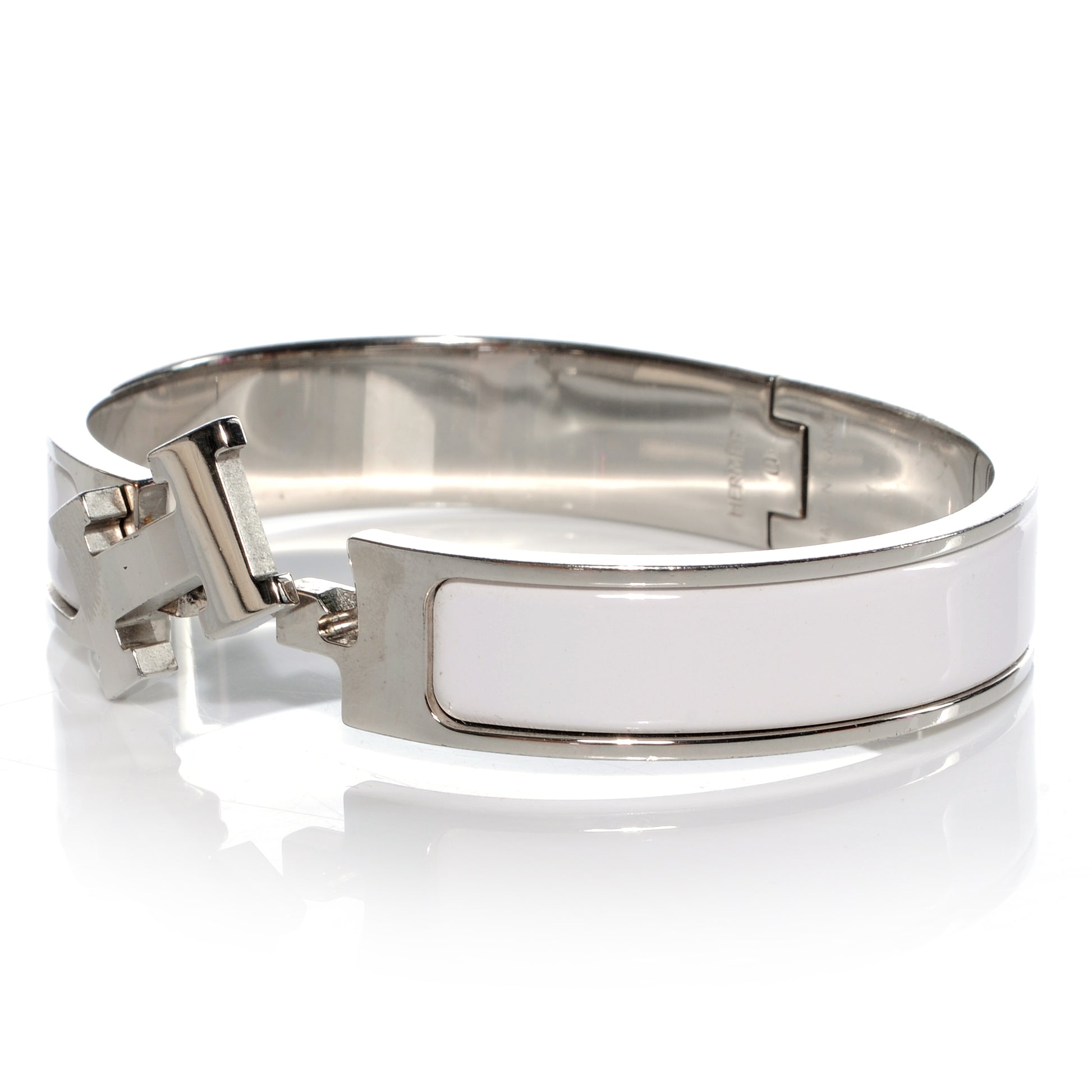 Hermes Enamel Narrow Clic Clac H Bracelet PM White 5 of 6