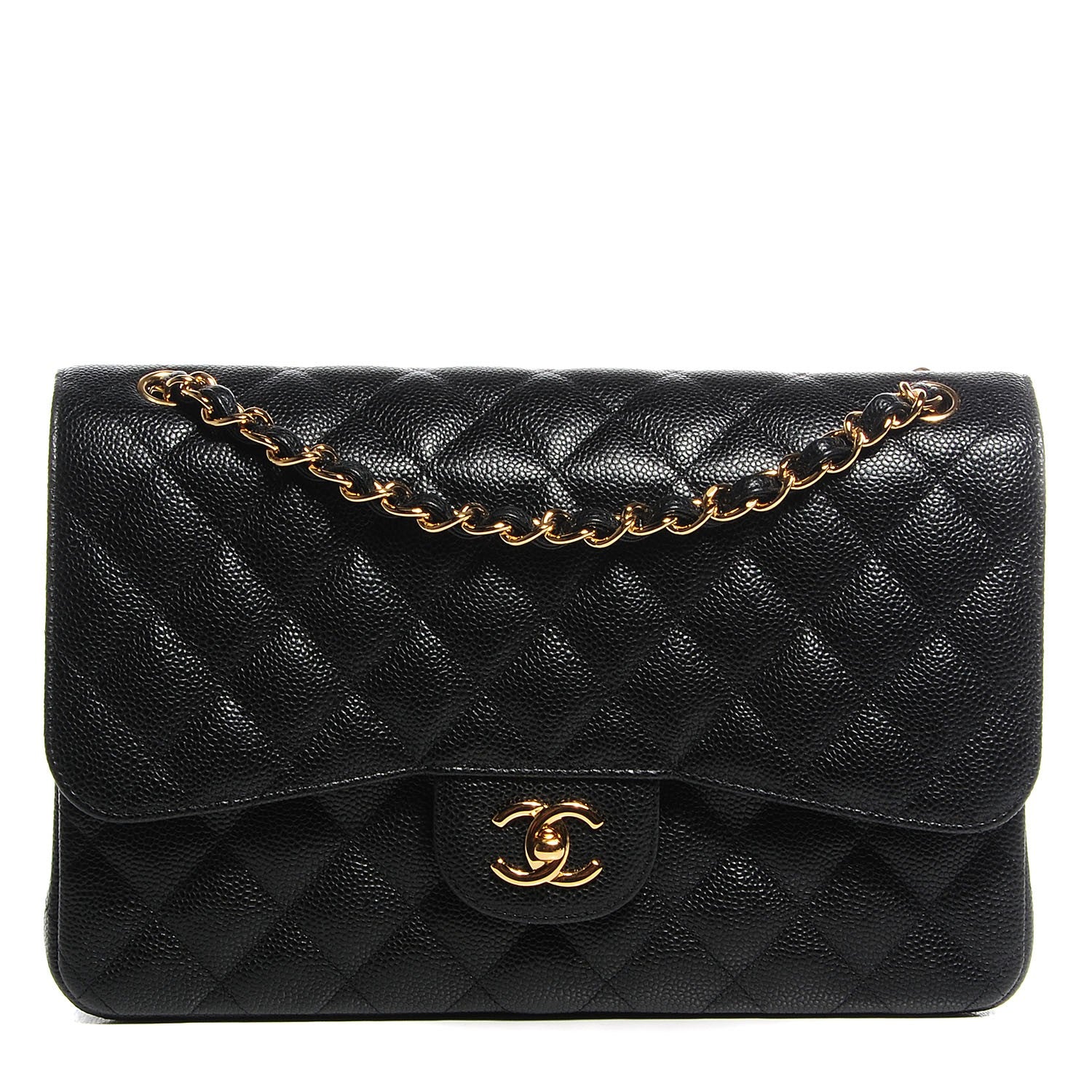 Chanel Caviar Quilted Jumbo Double Flap Black 1 of 10