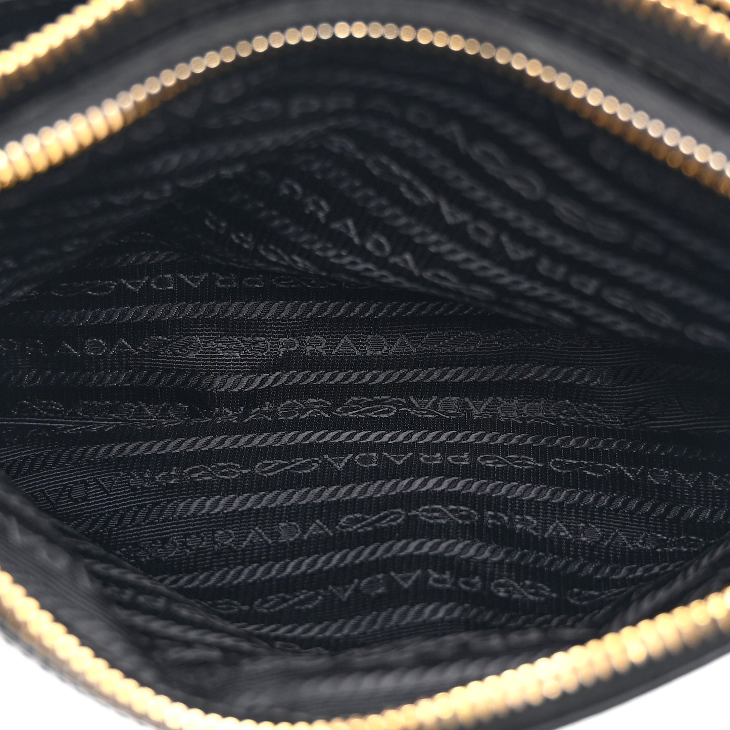Tessuto Nylon Soft Calf Double Zip Crossbody Bag Black