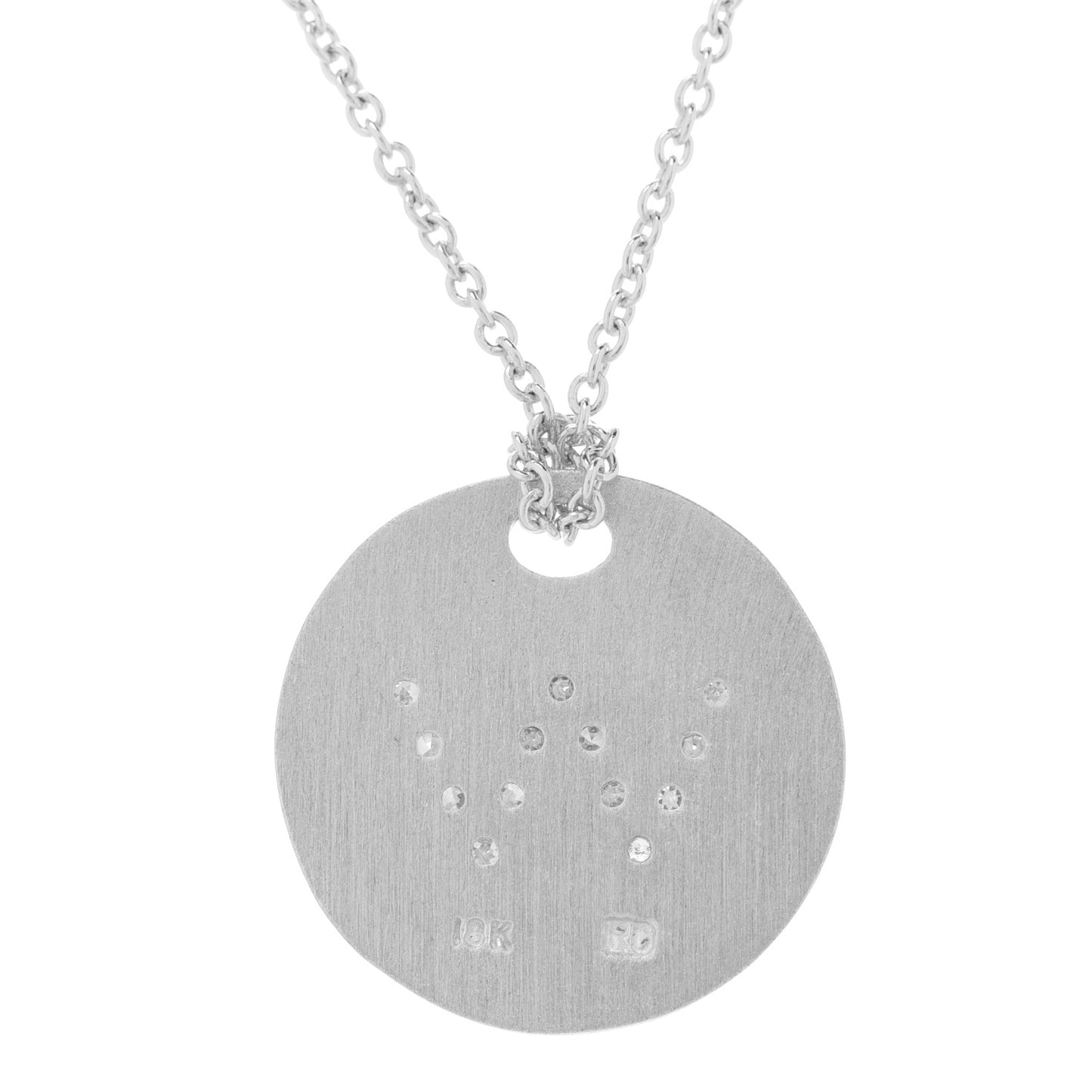 18K White Gold Diamond Tiny Treasures Initial W Pendant Necklace