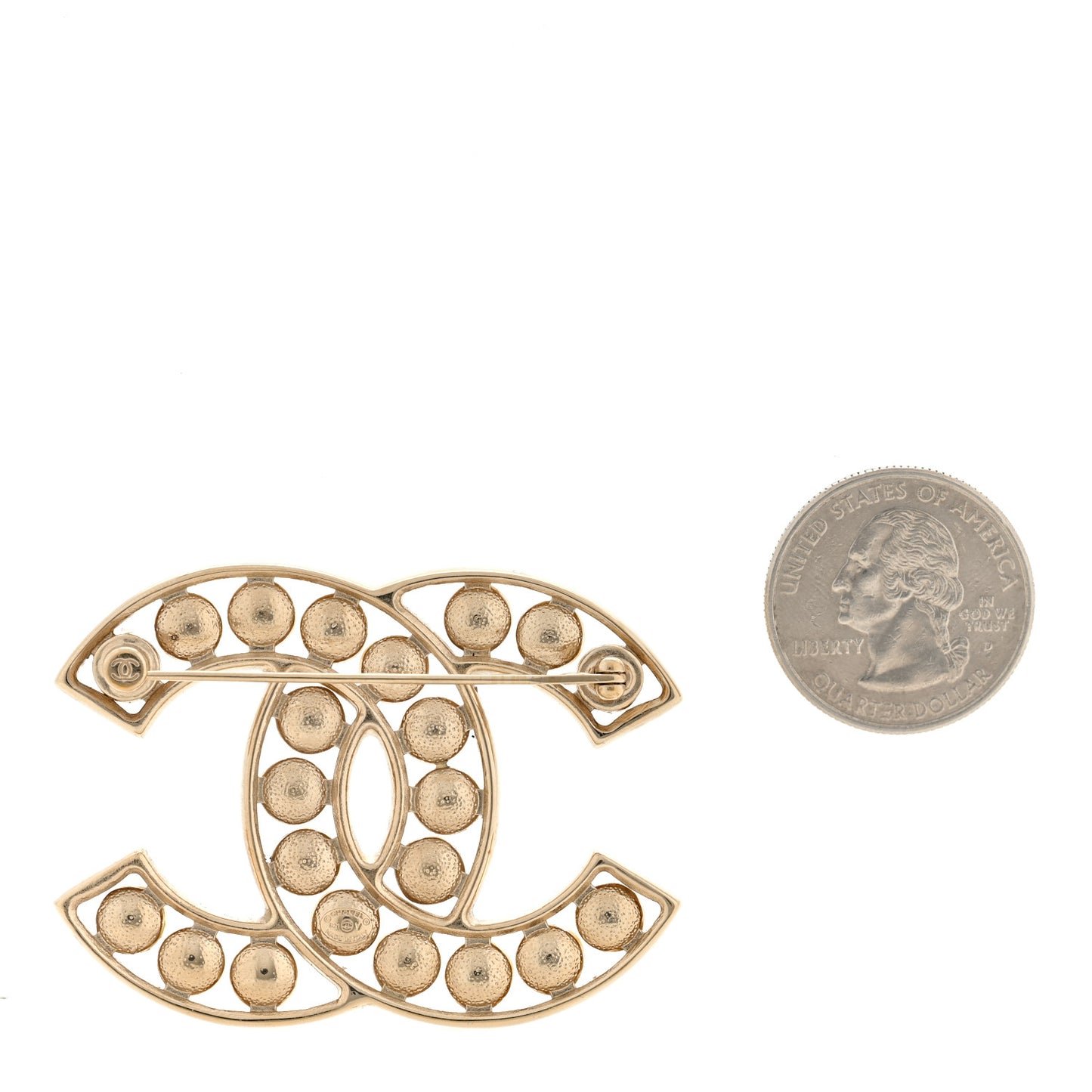Pearl CC Brooch Light Gold