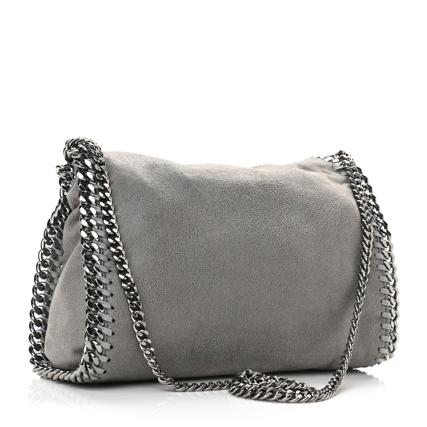 Stella McCartney Shaggy Deer Mini Falabella Fold Over Tote Light Grey 2 of 8