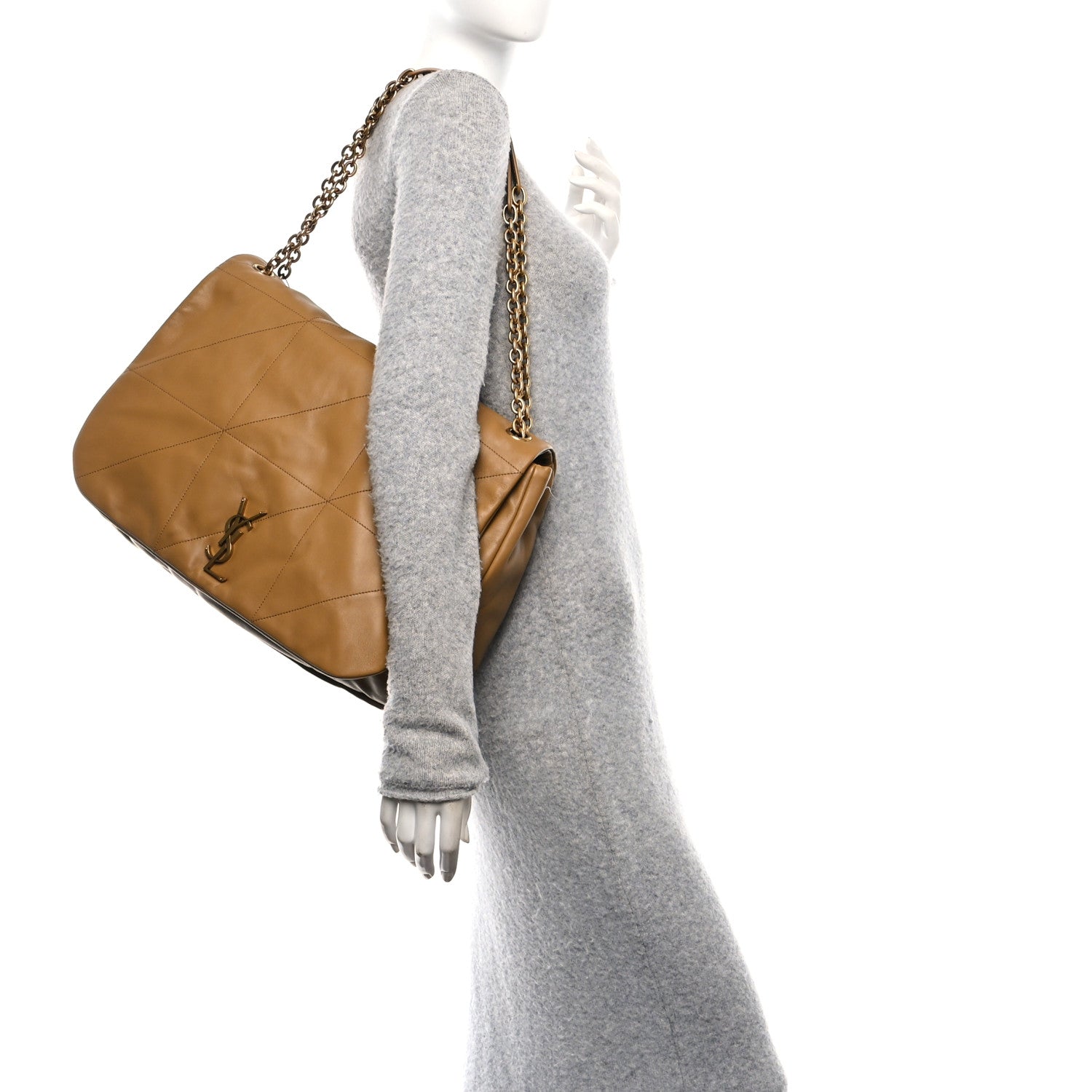 Saint Laurent Lambskin Matelasse Monogram Large Jamie 4.3 Tabac Brown 2 of 11