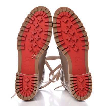 Christian Louboutin Metallic Calfskin Who Runs Flat Boots 38 Colombe 5 of 9
