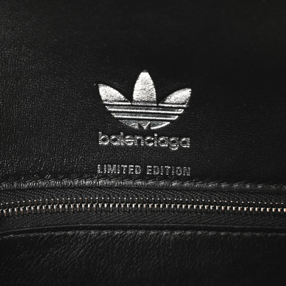 Balenciaga X ADIDAS Shiny Box Calfskin Small Hourglass Top Handle Bag Black White 6 of 9