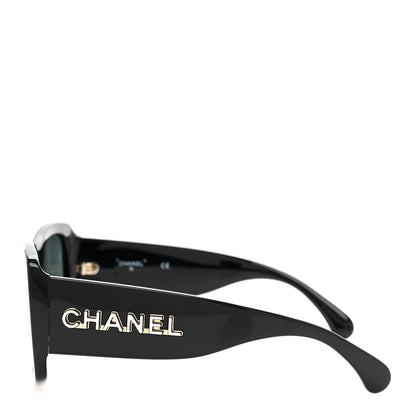 Chanel Acetate CC Logo Square Sunglasses 71472A Black 3 of 9