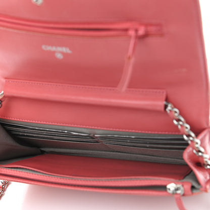 Chanel Patent Quilted Brilliant Wallet On Chain WOC Coral 5 of 15