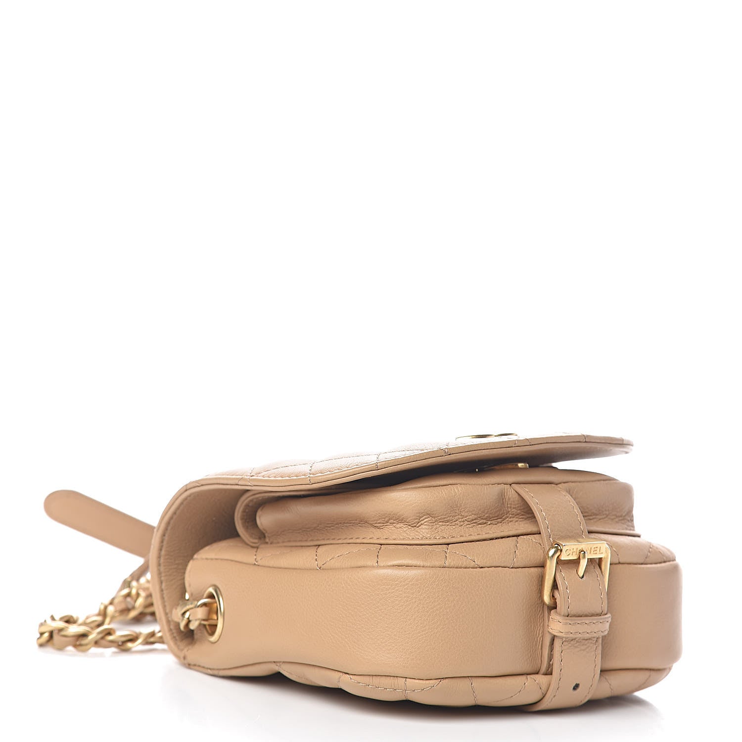 Chanel Calfskin Quilted Small Messenger Flap Beige 4 of 10