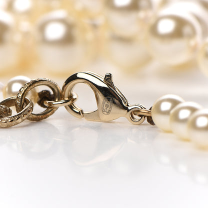Chanel Pearl Baguette Crystal Long CC Necklace Gold 3 of 4