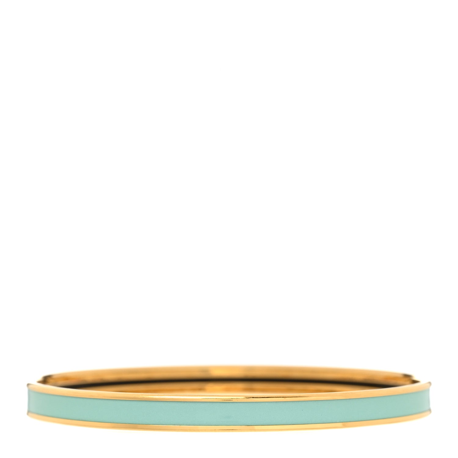 Hermes Enamel Extra Narrow Uni Bracelet Aqua 3 of 5