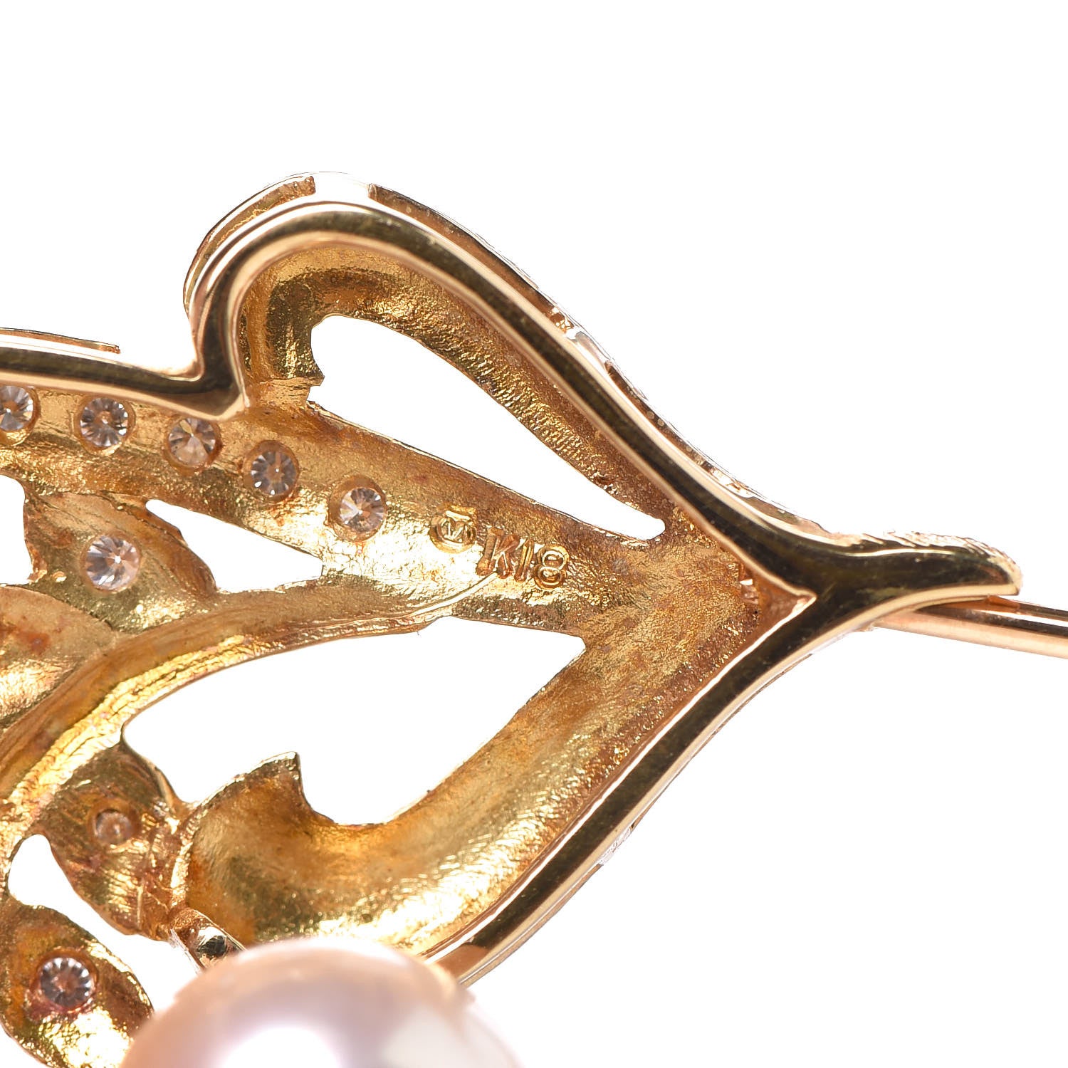 Mikimoto 18K Yellow Gold Pearl Brooch 3 of 5