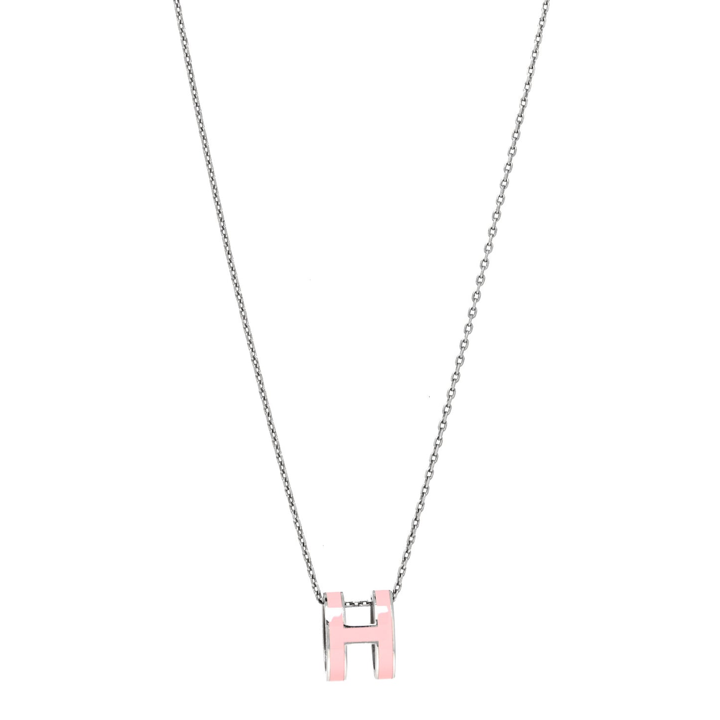 Palladium Pop H Pendant Necklace Rose Dragee