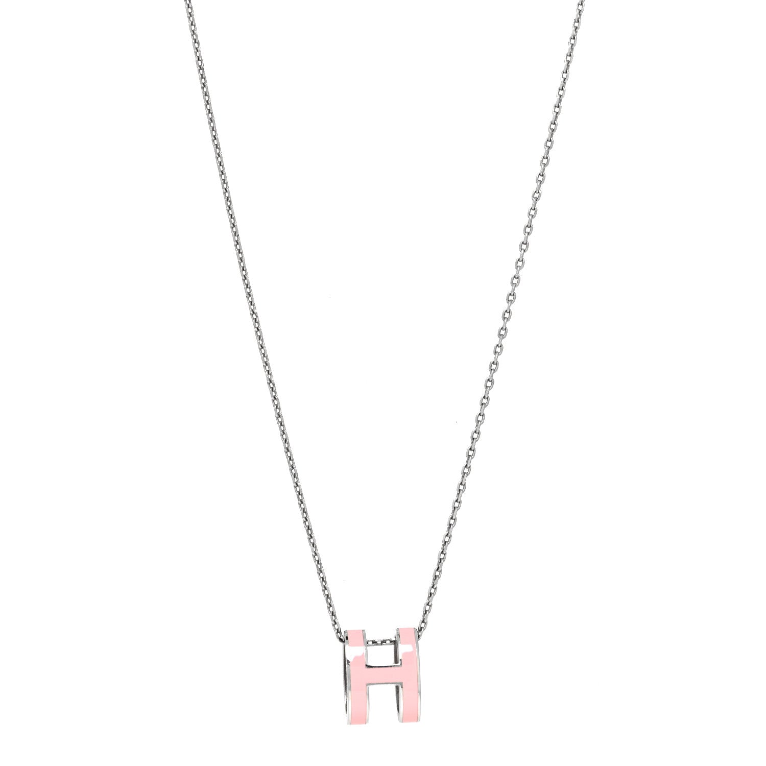 Hermes Palladium Pop H Pendant Necklace Rose Dragee 1 of 5
