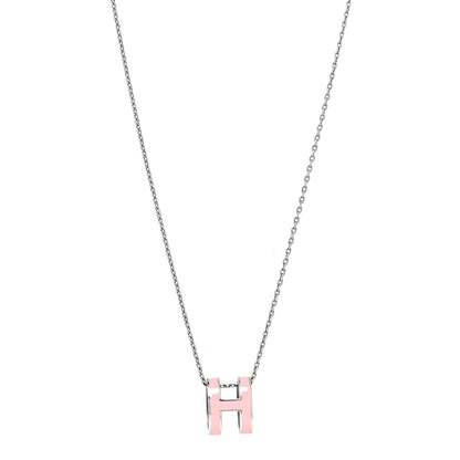 Hermes Palladium Pop H Pendant Necklace Rose Dragee 1 of 5
