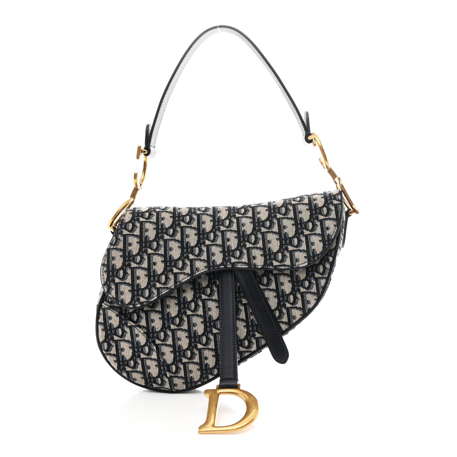 Christian Dior Oblique Saddle Bag Blue 1 of 10