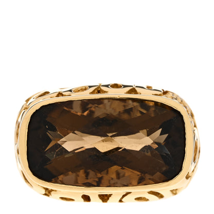 Roberto Coin 18K Yellow Gold Diamond Smokey Quartz Mauresque Ring 57 8 1 of 6