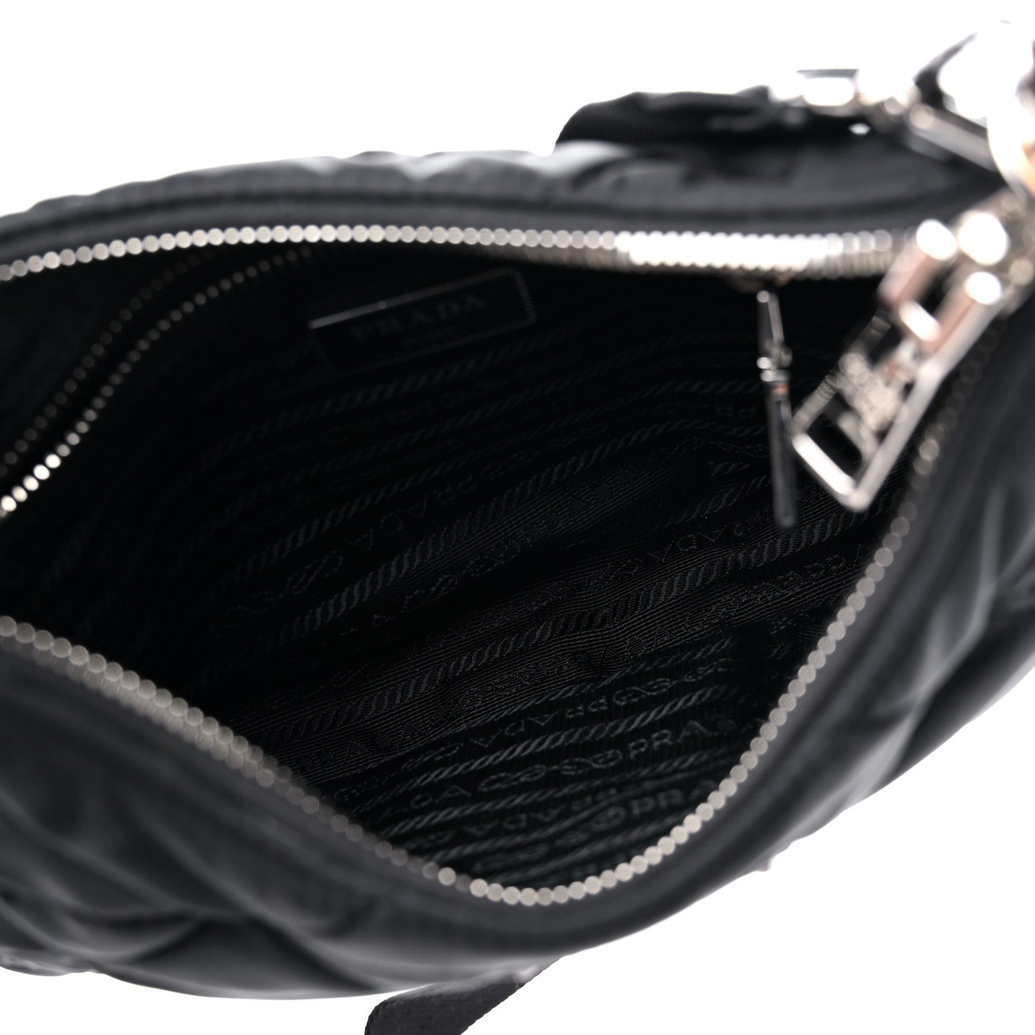 Prada Re-Nylon Triangle Padded Patchwork Shoulder Bag Black 5 of 10