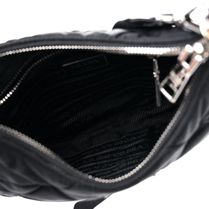 Prada Re-Nylon Triangle Padded Patchwork Shoulder Bag Black 5 of 10