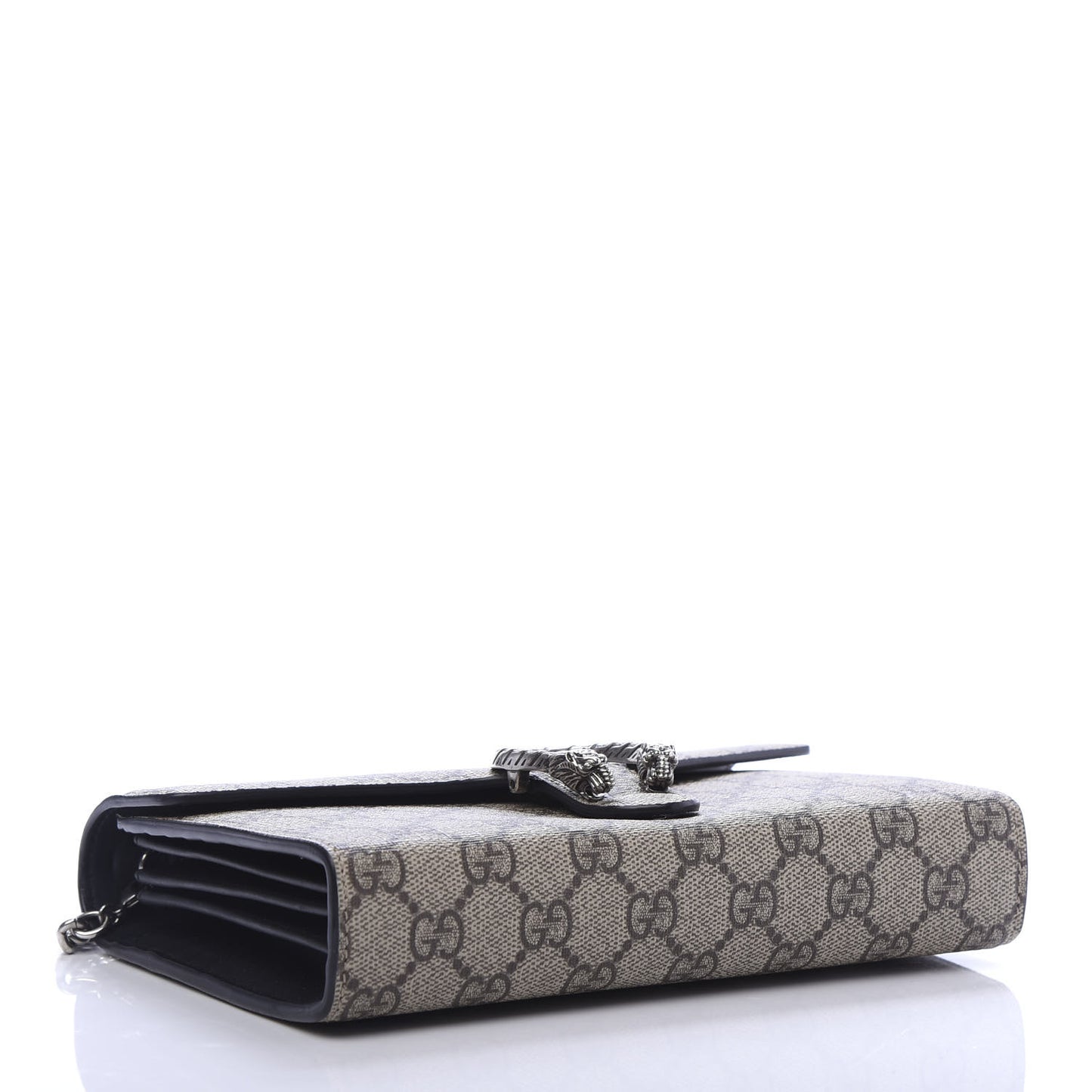 GG Supreme Monogram Mini Dionysus Chain Wallet Beige Black