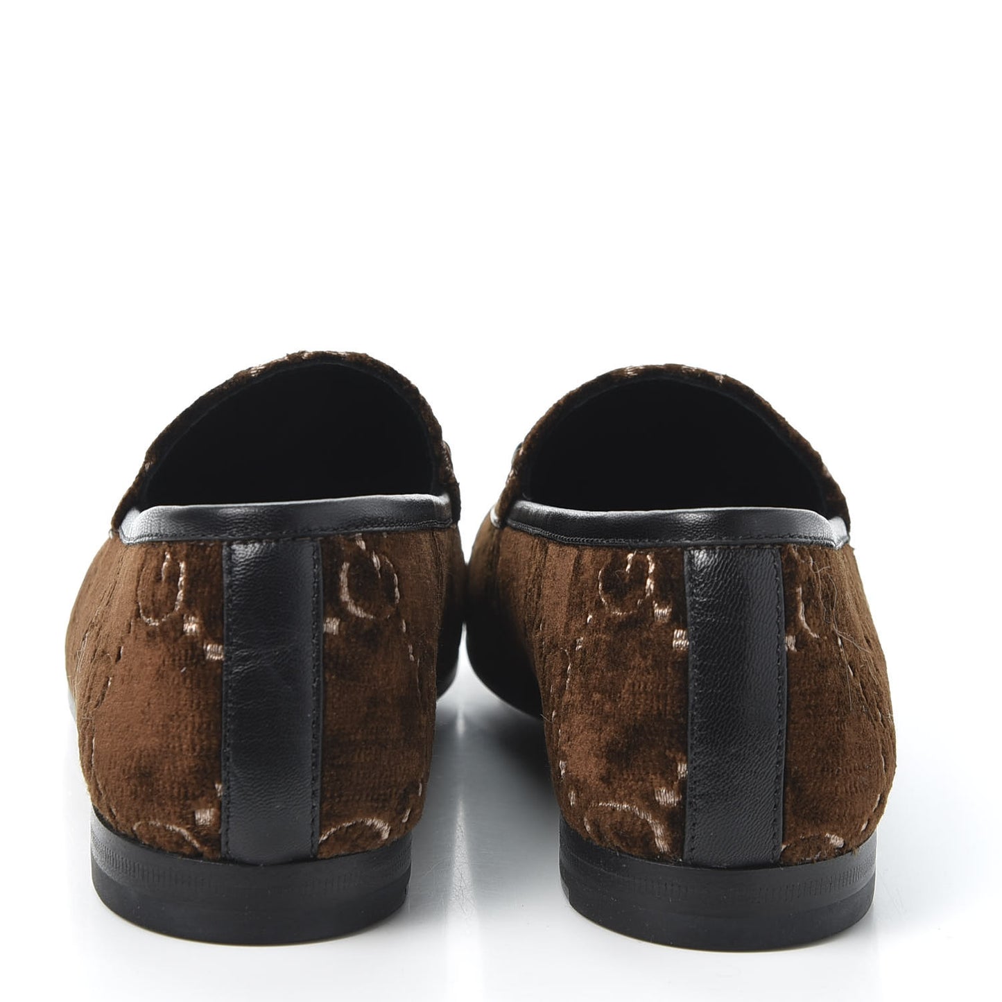 Velvet GG Monogram Horsebit Womens Jordaan Loafers 36 Brown Black