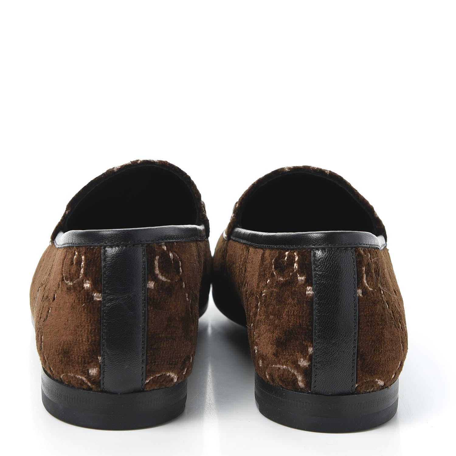 Gucci Velvet GG Monogram Horsebit Womens Jordaan Loafers 36 Brown Black 6 of 11