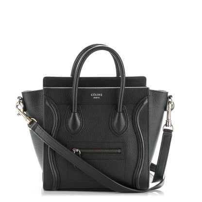 Celine Drummed Calfskin Nano Luggage Black 1 of 12